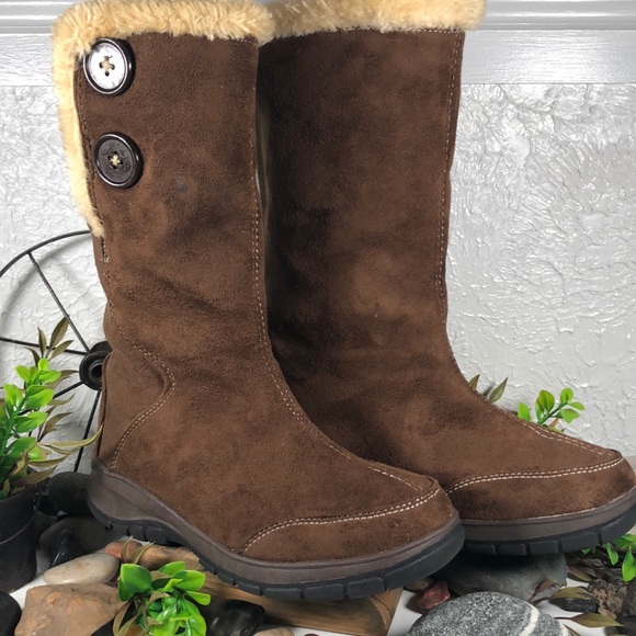 Itasca Shoes - Itasca MidCalf  Faux Suede Fur Lined Brown Boot